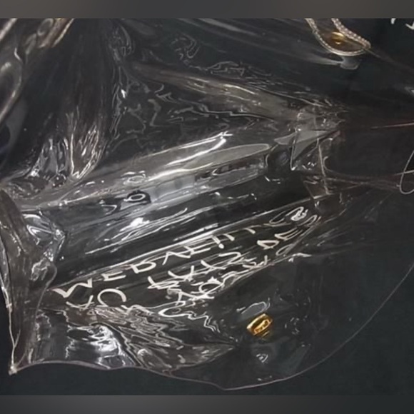 HERMES Vinyl Kelly PVC Gold Hardware Turnlock One Handle Handbag Clear - Picture 5 of 6